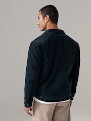 Navy Blue Cord Borg Lined Trucker Jacket - Image 4 of 11