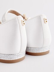 Baker by Ted Baker Girls Ivory Satin Shoes with Diamanté Bow - Image 4 of 6