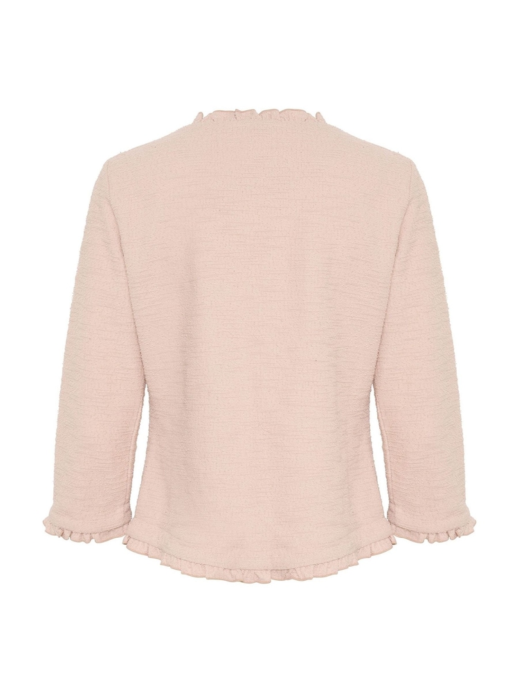 Cream Pink Mellie Open Front 3/4 Sleeve Cardigan - Image 6 of 6