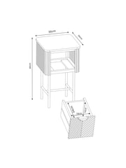 Light Grey Valencia Marble and Mango Wood 1 Drawer Slim Bedside Table - Image 11 of 11