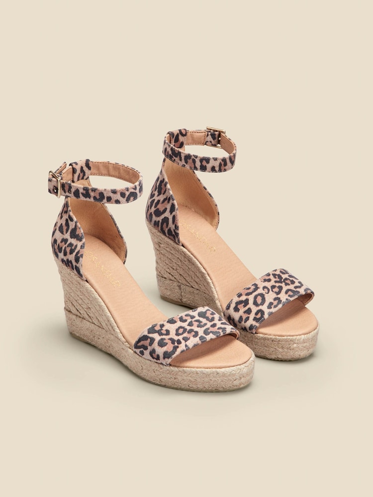 Sosandar Natural Ankle Strap High Wedge Espadrille Sandals - Image 2 of 3