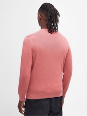 Barbour® Pink Mens Pima Crew Neck Cotton Jumper - Image 2 of 6