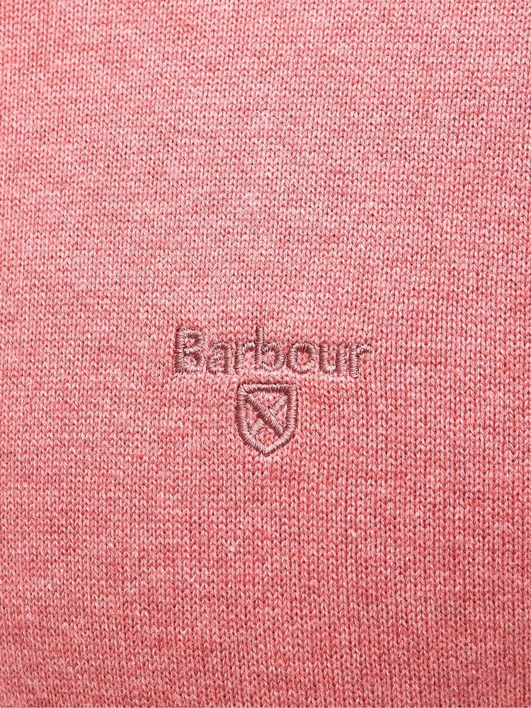 Barbour® Pink Mens Pima Crew Neck Cotton Jumper - Image 6 of 6