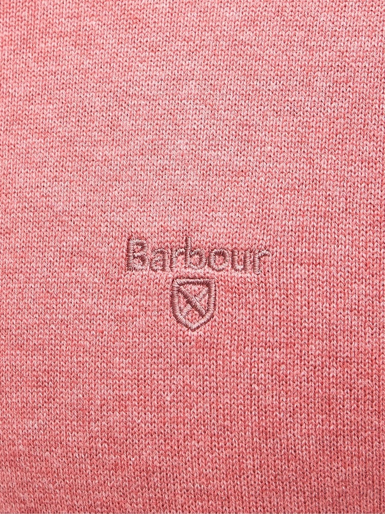 Barbour® Pink Mens Pima Crew Neck Cotton Jumper - Image 6 of 6 Barbour® Pink Mens Pima Crew Neck Cotton Jumper - Image 6 of 6