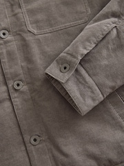 Dark Natural Corduroy Borg Lined Trucker Jacket - Image 12 of 14