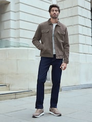Dark Natural Corduroy Borg Lined Trucker Jacket - Image 3 of 14