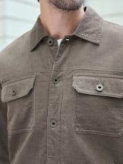 Dark Natural Corduroy Borg Lined Trucker Jacket - Image 8 of 14