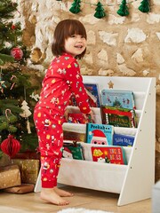 JoJo Maman Bébé Red Kids' Christmas Print Jersey Pyjamas - Image 2 of 11