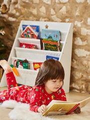JoJo Maman Bébé Red Kids' Christmas Print Jersey Pyjamas - Image 3 of 11