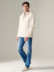 Light Grey Wadded Rubberised Hooded Jacket - Image 3 of 11