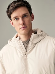 Light Grey Wadded Rubberised Hooded Jacket - Image 5 of 11