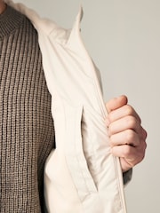Light Grey Wadded Rubberised Hooded Jacket - Image 6 of 11