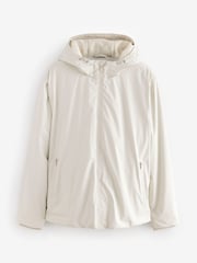 Light Grey Wadded Rubberised Hooded Jacket - Image 7 of 11