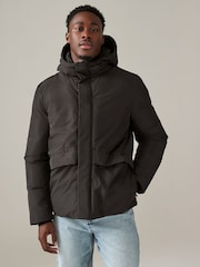 Brown Hooded Shower Resistant Padded Coat - Image 1 of 10