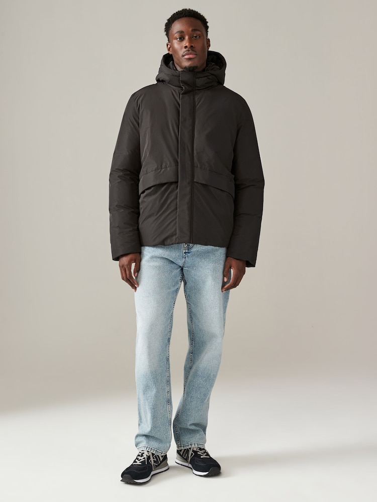 Brown Hooded Shower Resistant Padded Coat - Image 2 of 10