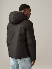 Brown Hooded Shower Resistant Padded Coat - Image 3 of 10