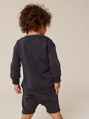 Charcoal Grey Animal Jersey Crew Neck Sweatshirt and Short Set (3mths-7yrs) - Image 3 of 8