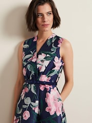 Phase Eight Multi Salina Floral Jacquard Dress - Image 6 of 7