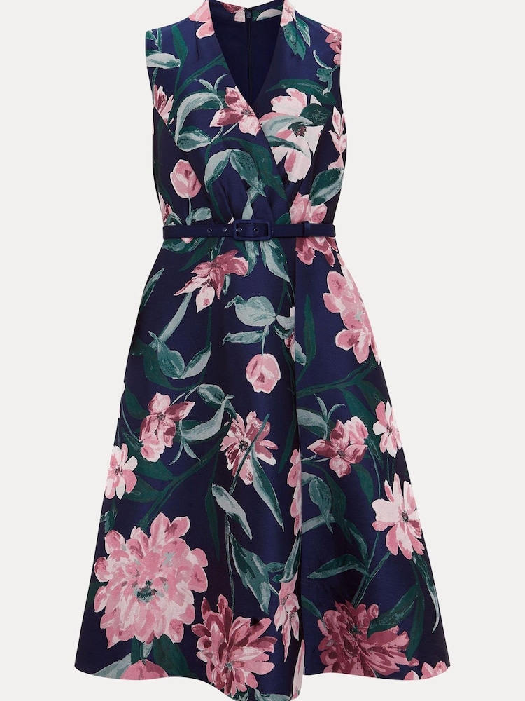 Phase Eight Multi Salina Floral Jacquard Dress - Image 7 of 7