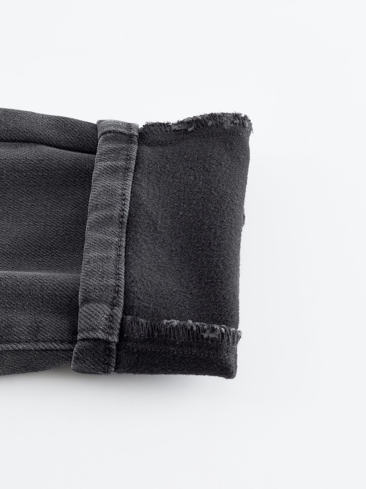 Washed Black Cosy Brushed Skinny Jeans - Image 10 of 11