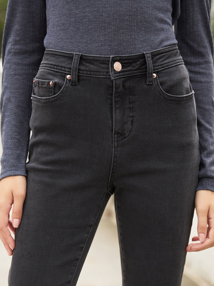 Washed Black Cosy Brushed Skinny Jeans - Image 5 of 11
