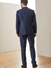 Navy Blue Regular Fit Signature Empire Mills 100% Wool Flannel Suit Jacket - Image 2 of 7
