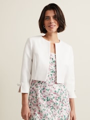 Phase Eight Cream Zoelle Bow Jacket - Image 1 of 6