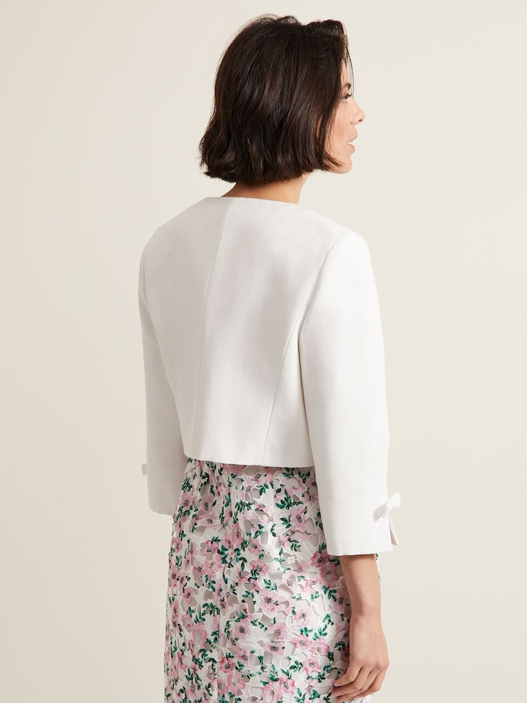 Phase Eight Cream Zoelle Bow Jacket - Image 2 of 6