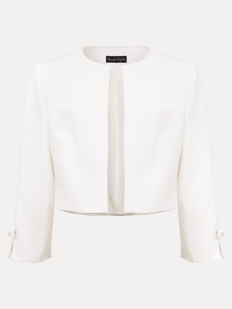 Phase Eight Cream Zoelle Bow Jacket - Image 6 of 6