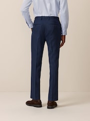 Bright Blue Slim Fit Textured Suit Trousers - Image 3 of 9