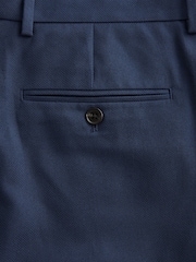 Bright Blue Slim Fit Textured Suit Trousers - Image 8 of 9