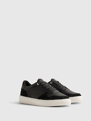 River Island Black Faux Leather Smart Trainers - Image 2 of 6