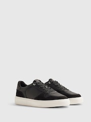 River Island Black Faux Leather Smart Trainers - Image 3 of 6
