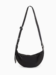 AllSaints Black Half Moon Nylon Cross-Body Bag - Image 1 of 7
