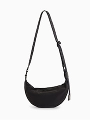 AllSaints Black Half Moon Nylon Cross-Body Bag - Image 2 of 7
