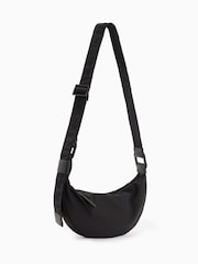 AllSaints Black Half Moon Nylon Cross-Body Bag - Image 3 of 7