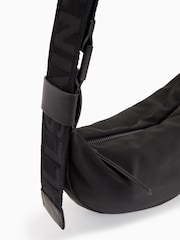 AllSaints Black Half Moon Nylon Cross-Body Bag - Image 4 of 7