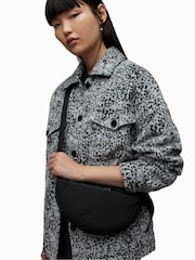 AllSaints Black Half Moon Nylon Cross-Body Bag - Image 7 of 7