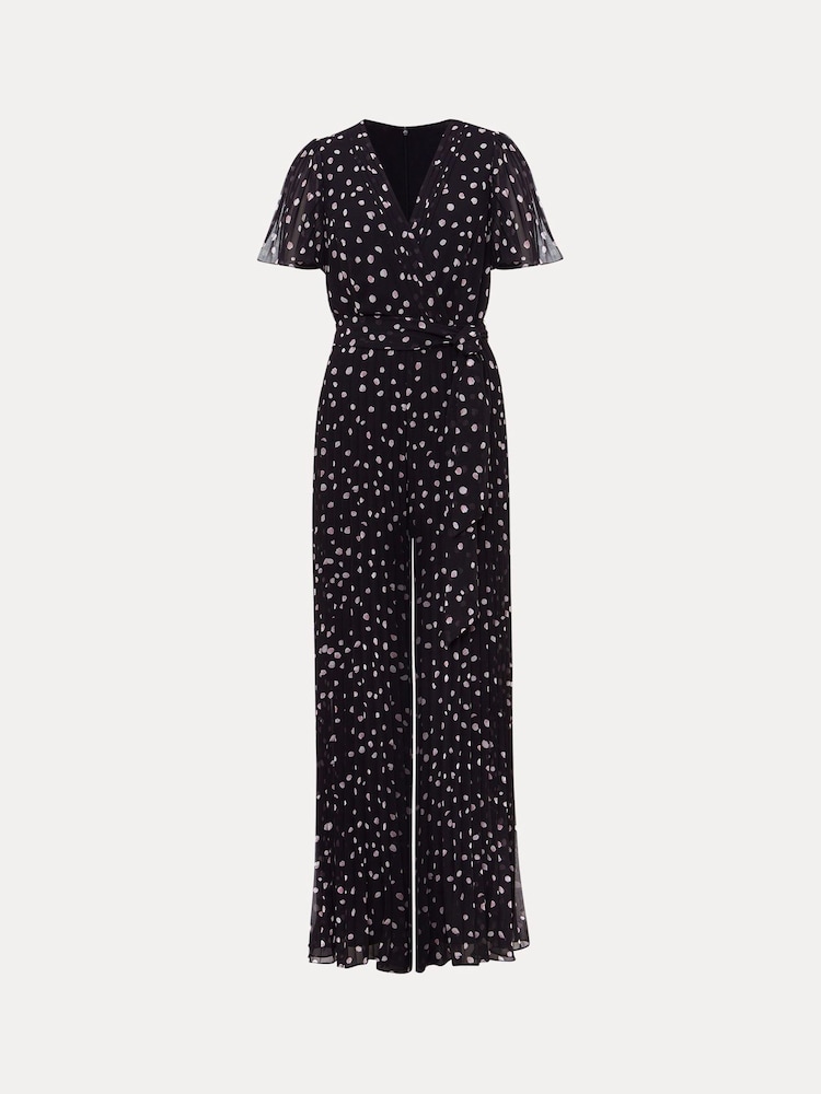 Phase Eight Natural Alexandra Spot Pleat Jumpsuit - Image 6 of 6