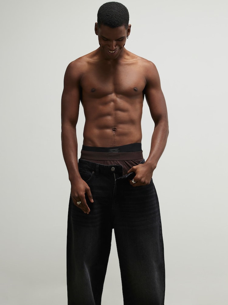 River Island Brown Woven Waistband Trunks 5 Pack - Image 3 of 3 River Island Brown Woven Waistband Trunks 5 Pack - Image 3 of 3