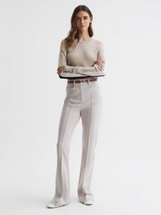 Reiss Cream/Navy Addison Wool Blend Colourblock Jumper - Image 3 of 5