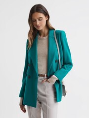 Reiss Cream/Navy Addison Wool Blend Colourblock Jumper - Image 4 of 5