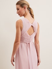 Phase Eight Pink Cressida Pleat Midi Dress - Image 5 of 7