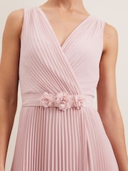 Phase Eight Pink Cressida Pleat Midi Dress - Image 6 of 7