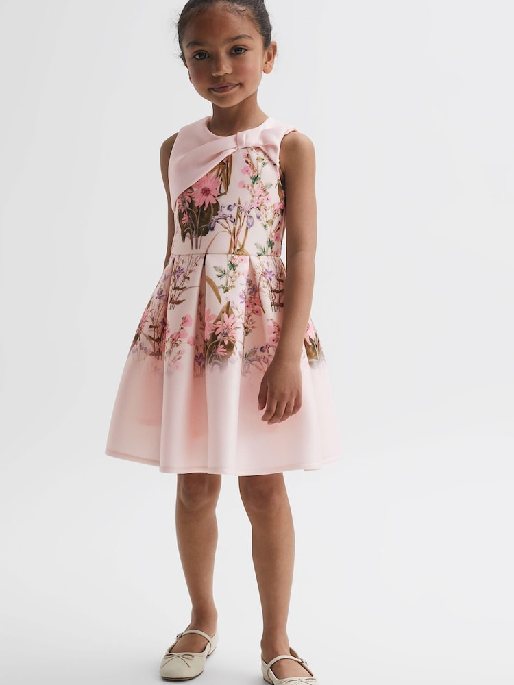 Reiss Multi Emily Senior Scuba Floral Printed Dress - Image 1 of 5 Reiss Multi Emily Senior Scuba Floral Printed Dress - Image 1 of 5