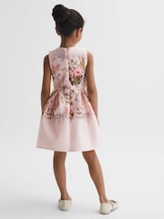 Reiss Multi Emily Senior Scuba Floral Printed Dress - Image 5 of 10