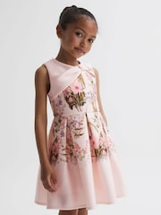 Reiss Multi Emily Senior Scuba Floral Printed Dress - Image 7 of 10