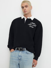 River Island Black Regular Fit Ame Saint Rugby Polo Shirt - Image 3 of 4