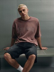River Island Brown Regular Fit Ame Saint T-Shirt - Image 1 of 4