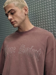 River Island Brown Regular Fit Ame Saint T-Shirt - Image 3 of 4